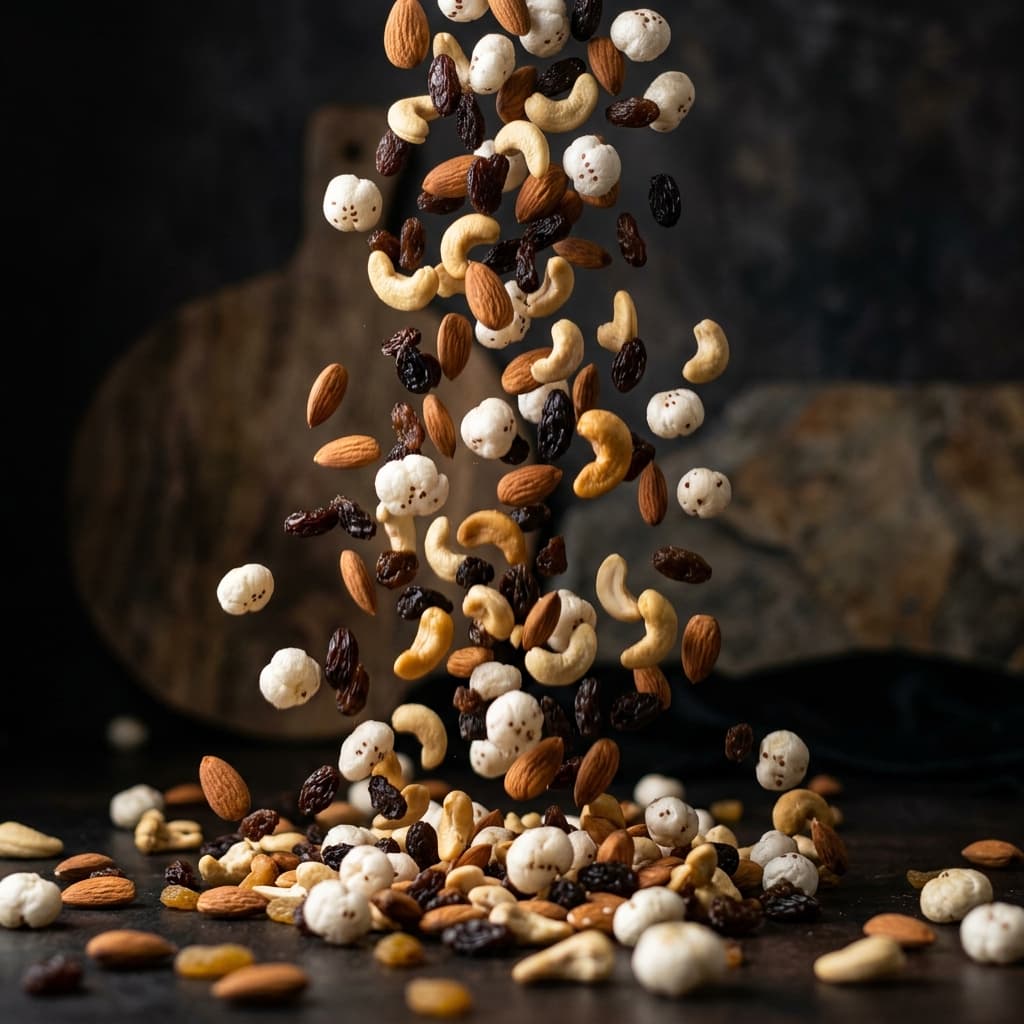 Mixed Dry Fruits falling